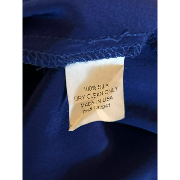 Amanda Uprichard Women's Blue Silk Sleeveless Top Designer Blouse EUC - Picture 5 of 5
